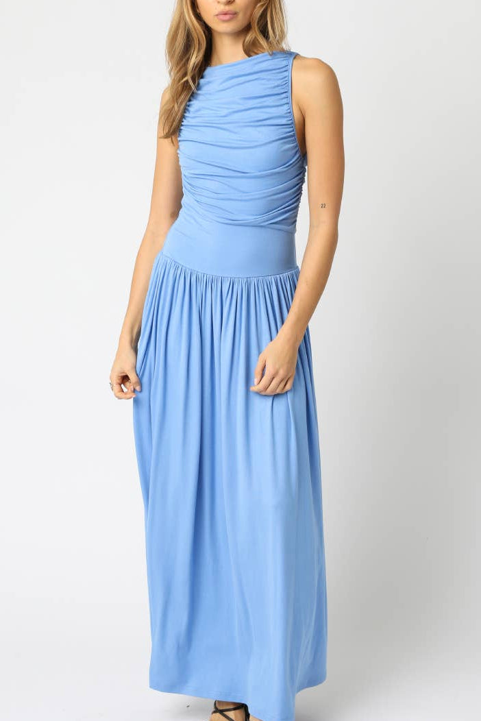 The Sculpted High Neck Maxi Dress