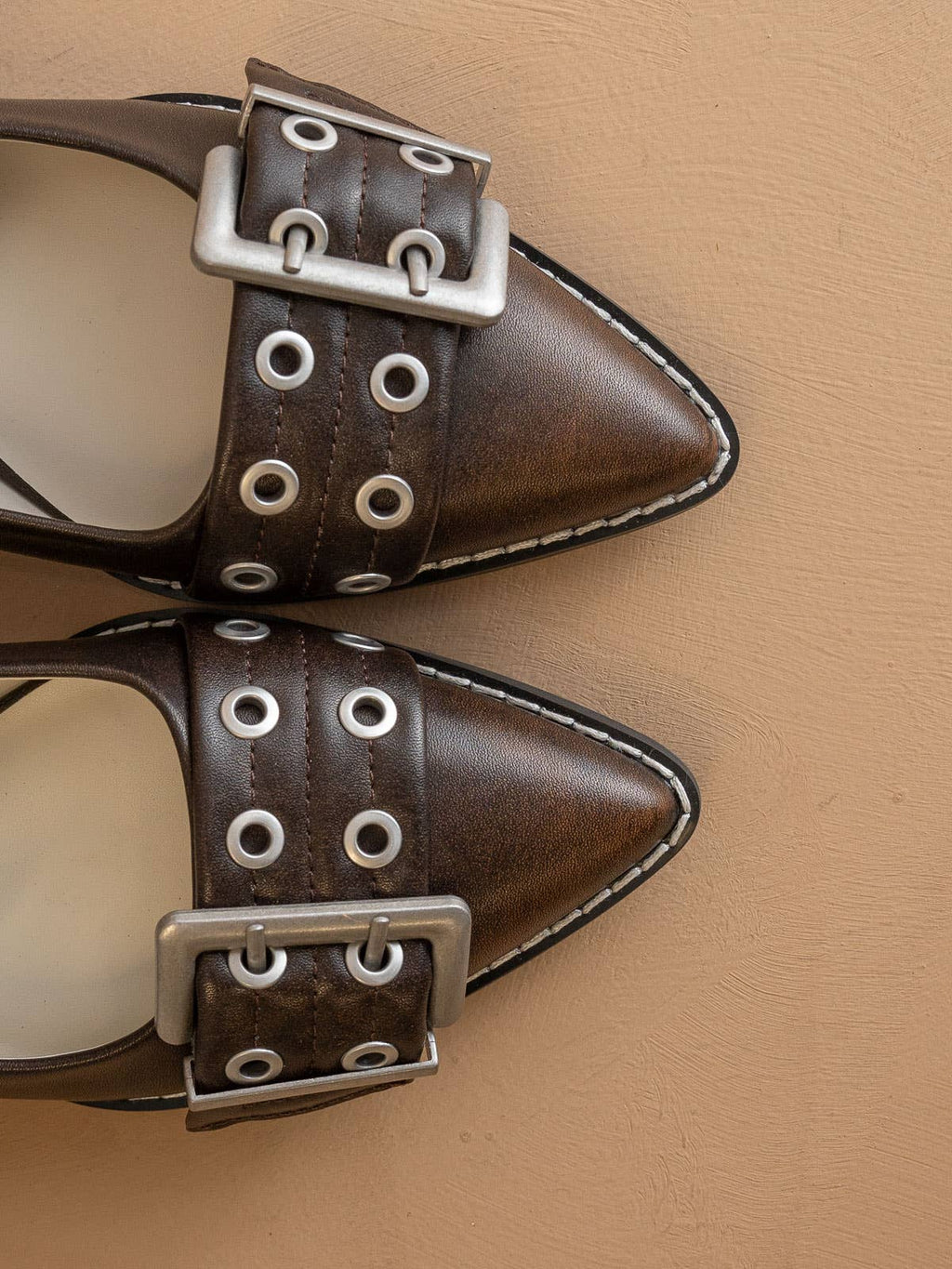 The Double Buckle Pointed Toe Flats