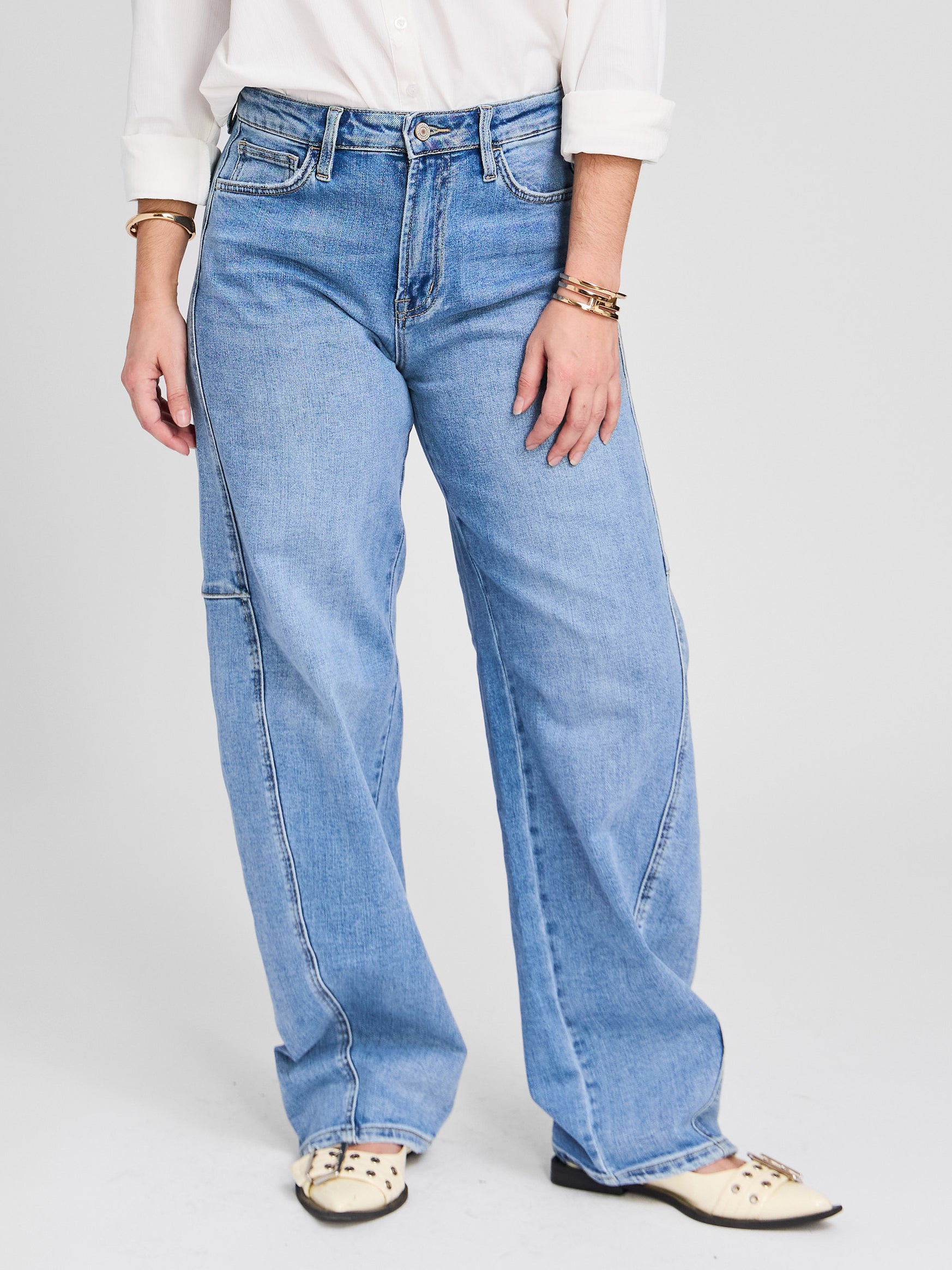 The Elevated Light Wash Barrel Jean