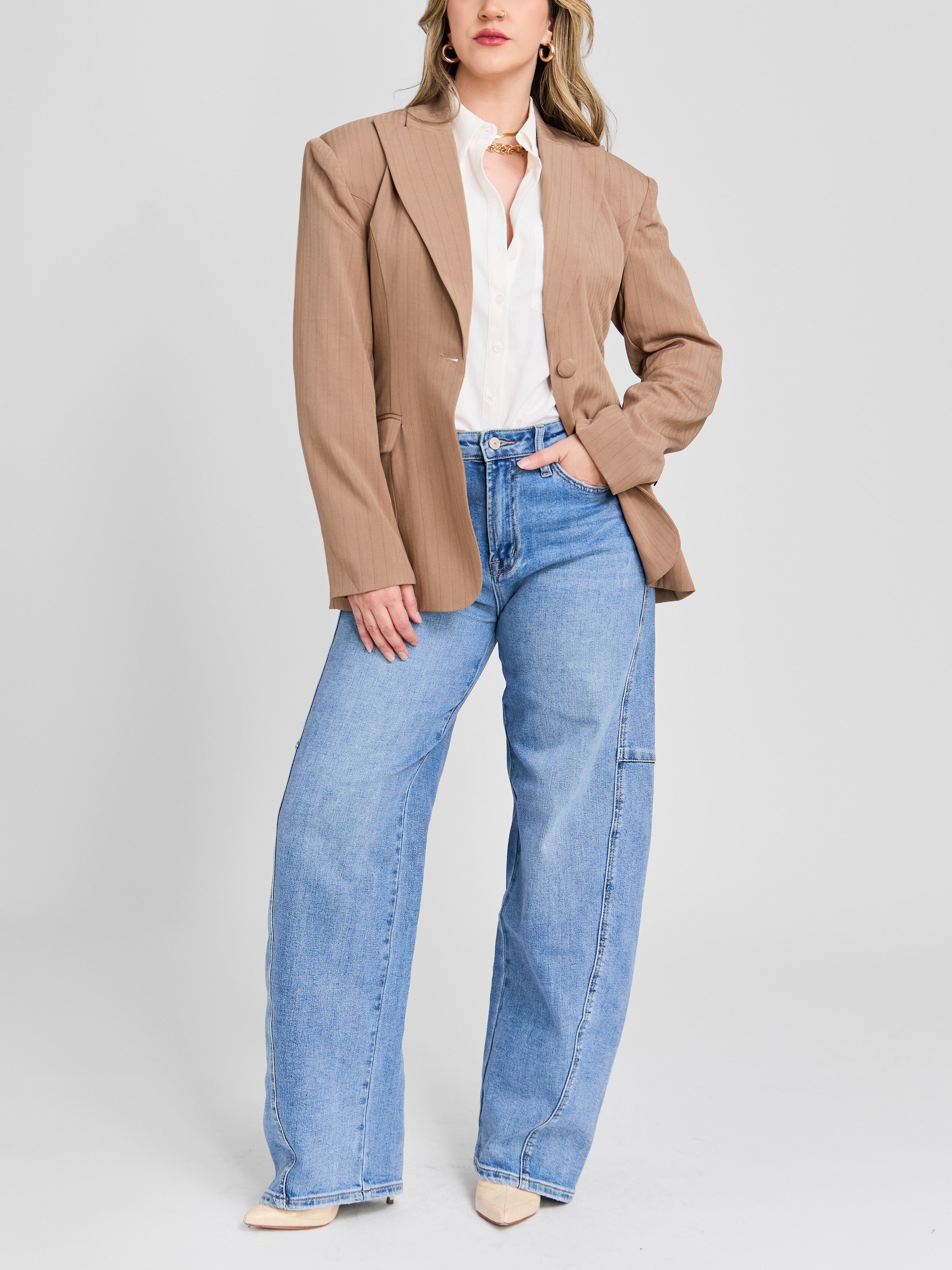 The Tailored Pinstripe Blazer