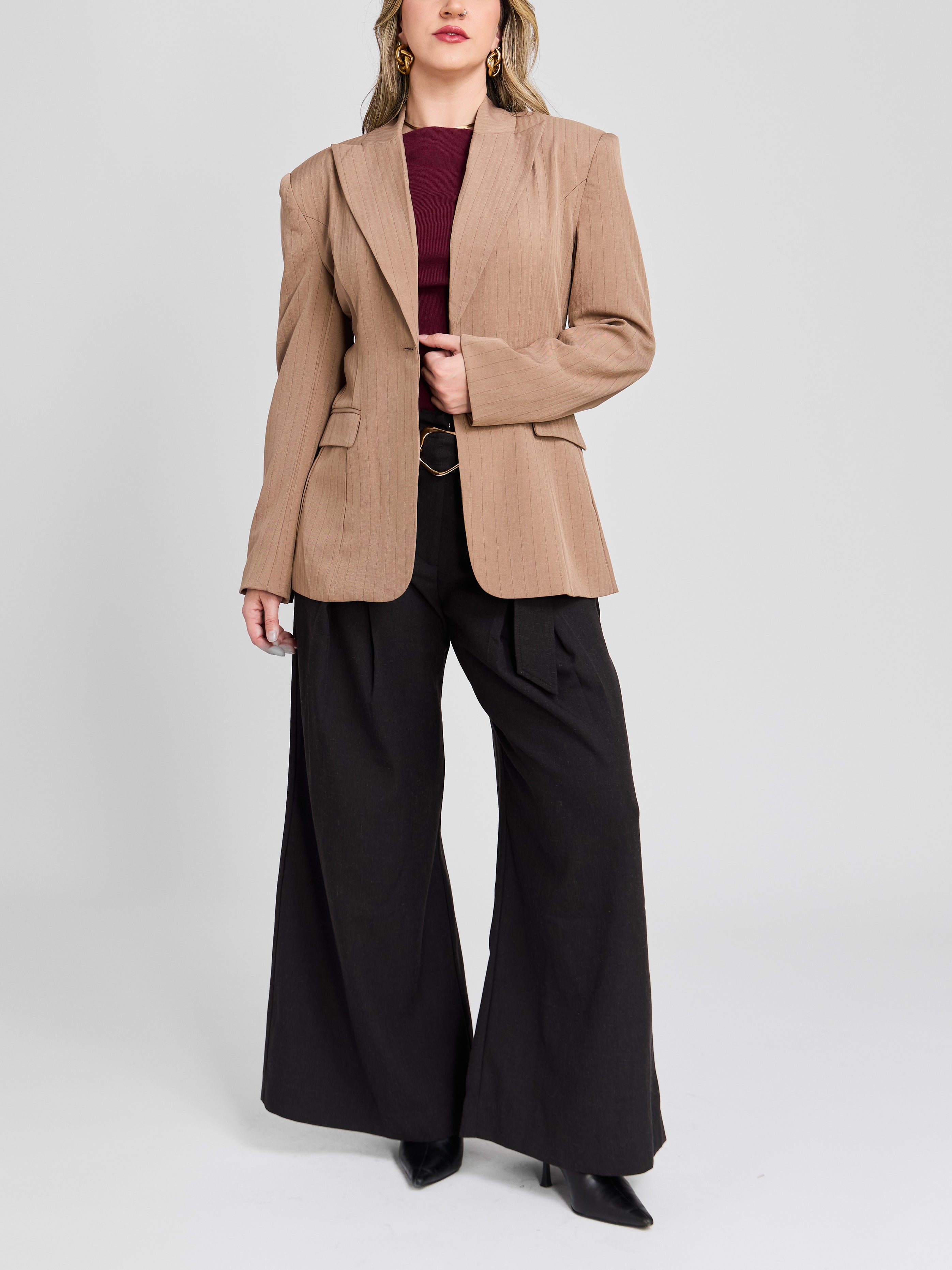 The Tailored Pinstripe Blazer
