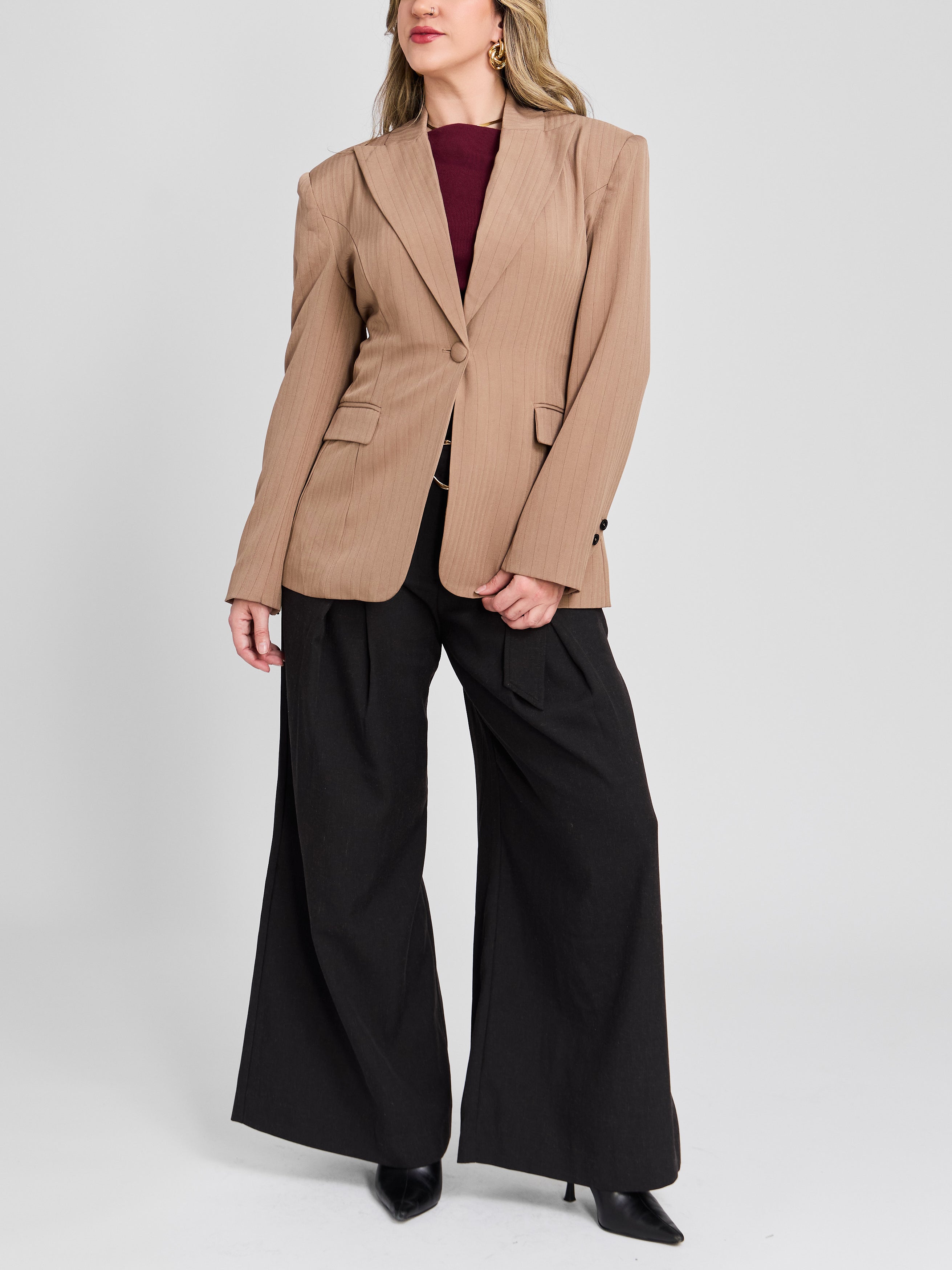 The Tailored Pinstripe Blazer