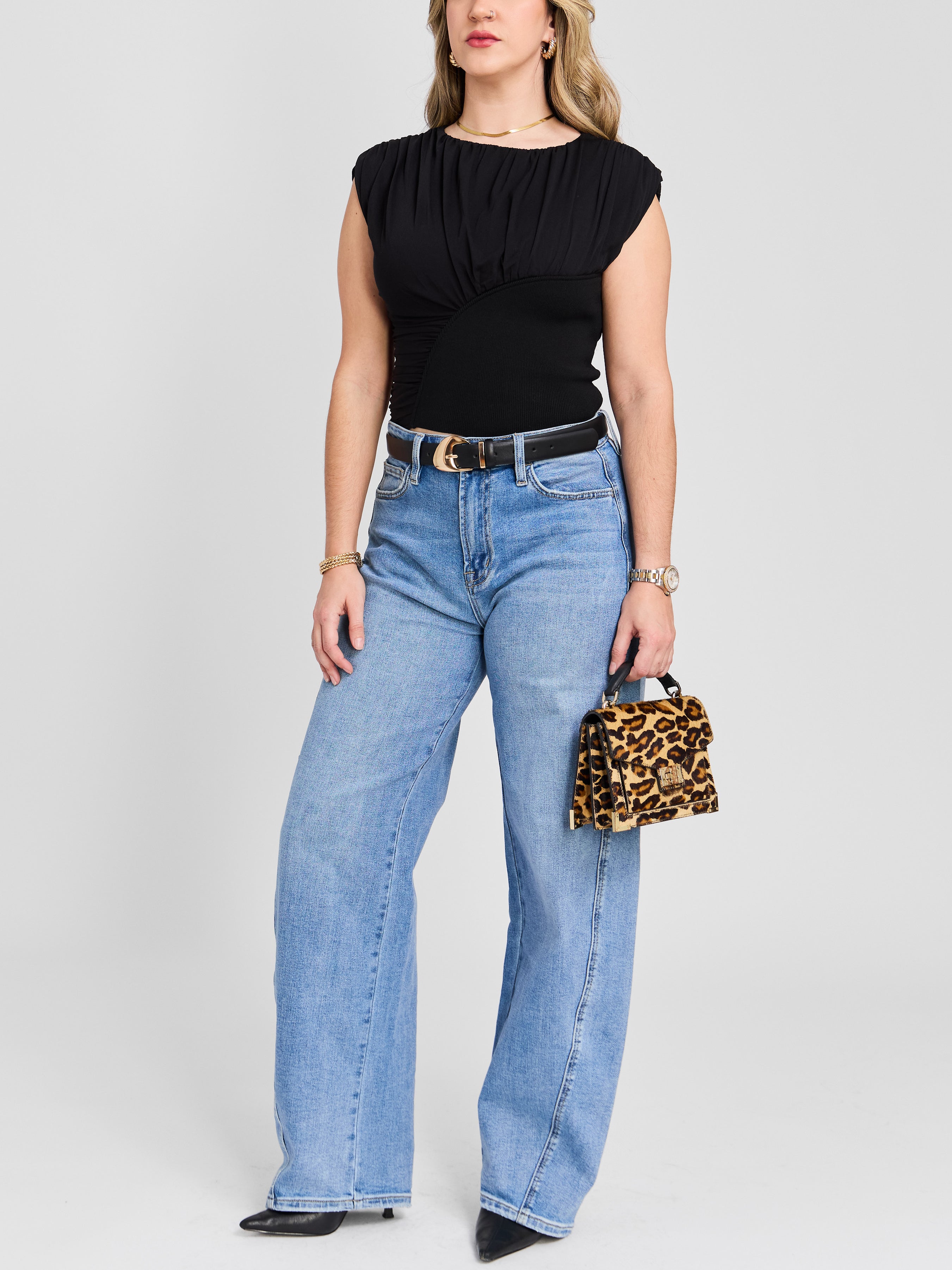 The Asymmetrical Ruched Power Blouse