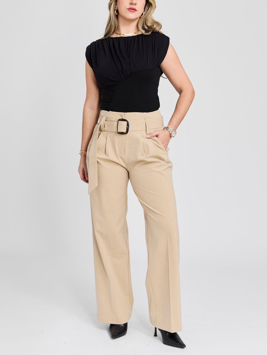 The Asymmetrical Ruched Power Blouse