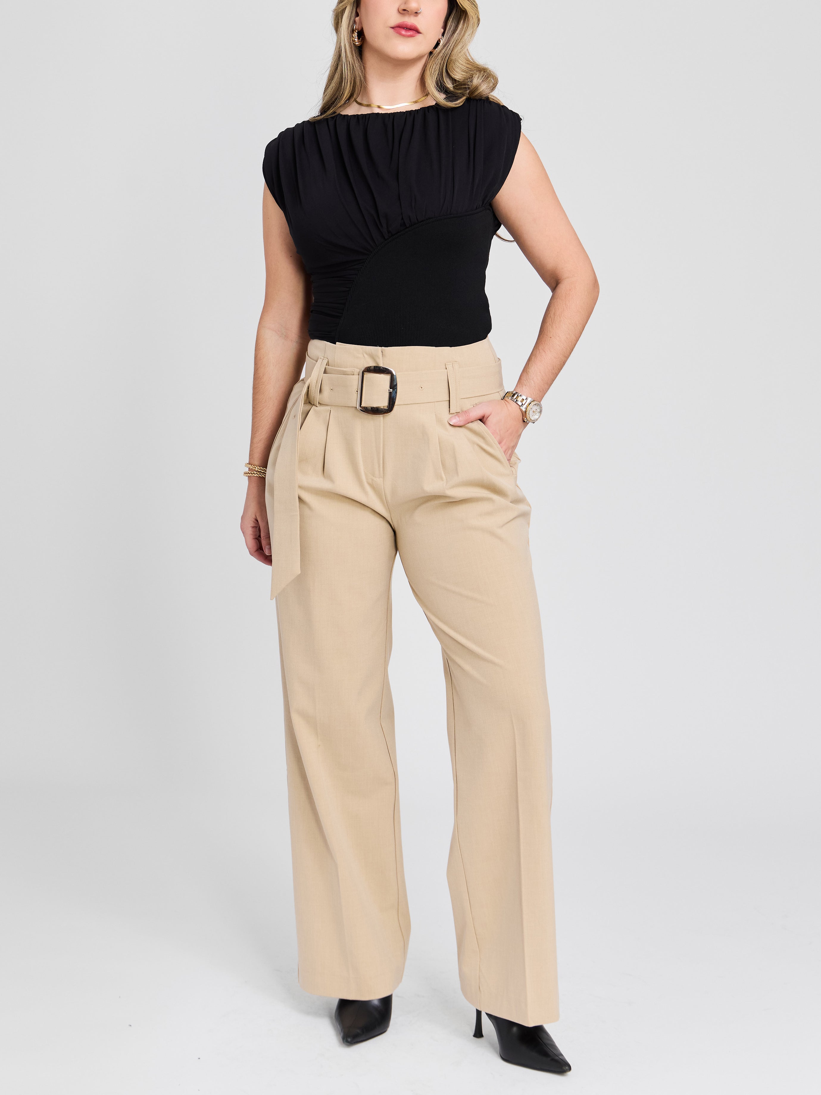 The Asymmetrical Ruched Power Blouse