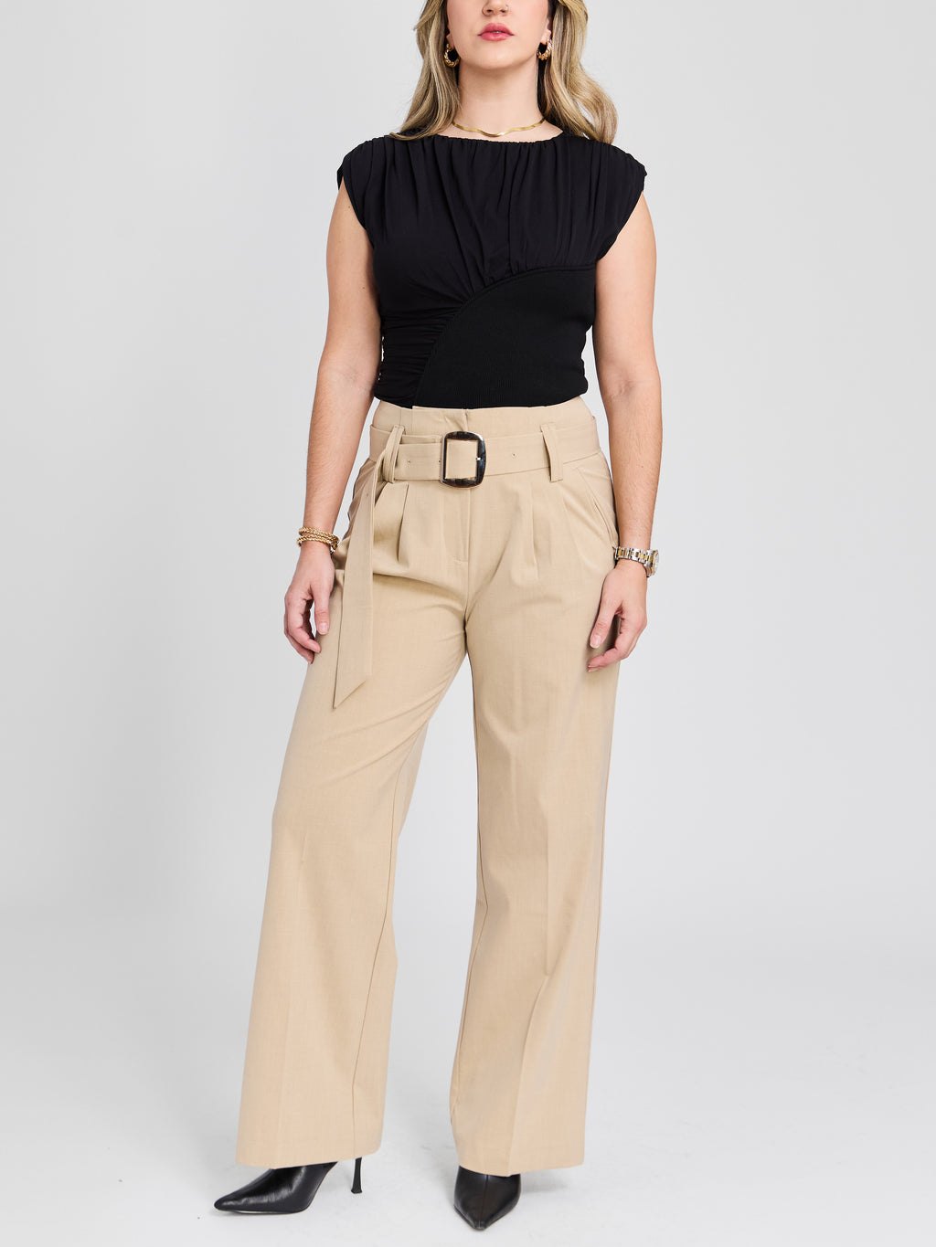 The Asymmetrical Ruched Power Blouse