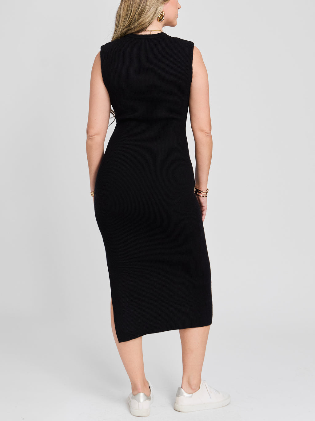 The Side Slit Ribbed Midi Dress