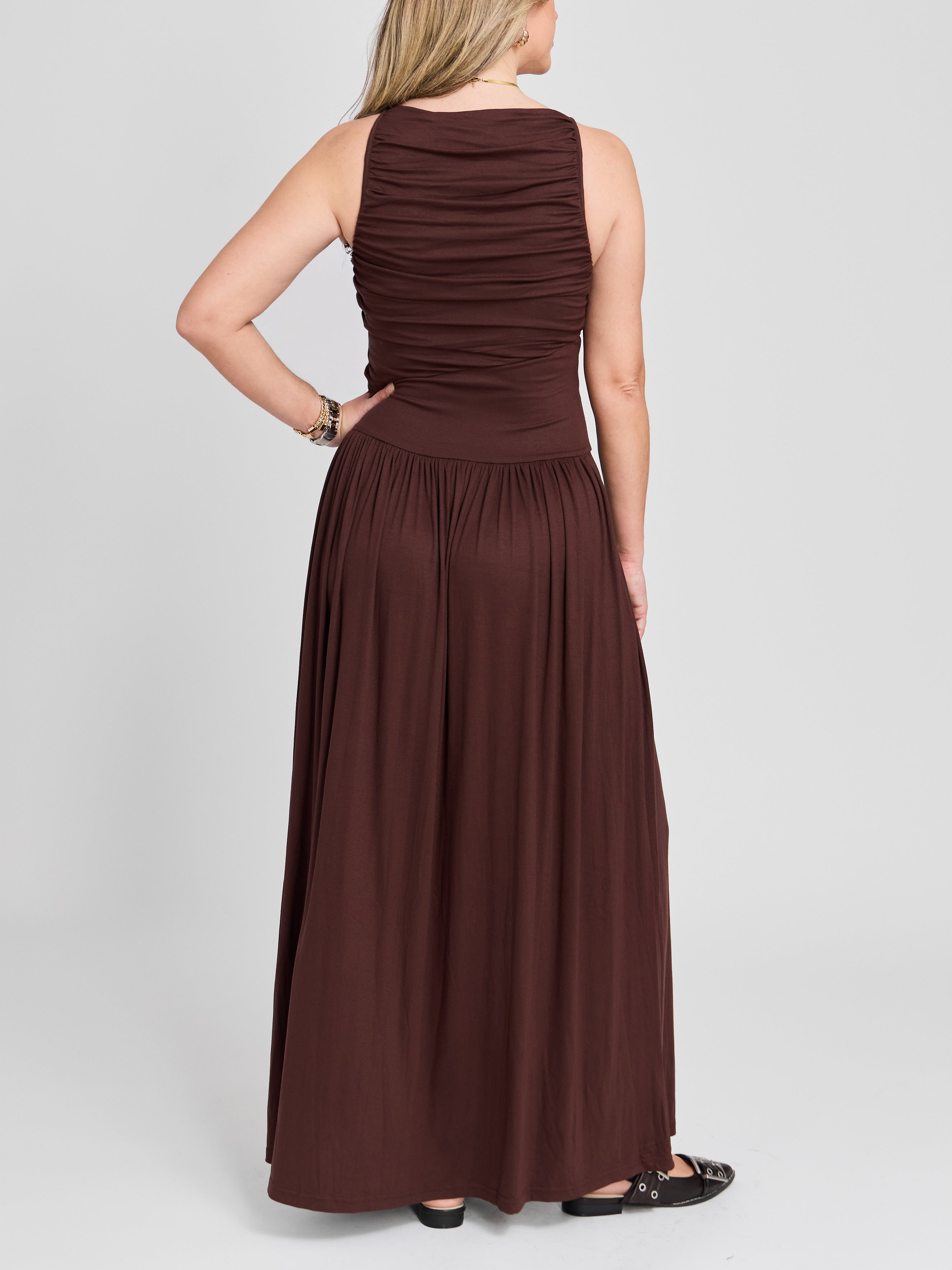 The Sculpted High Neck Maxi Dress
