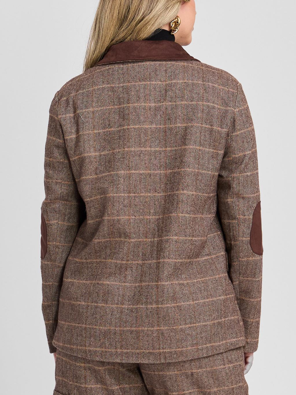 The Herringbone Patch Double Button Blazer