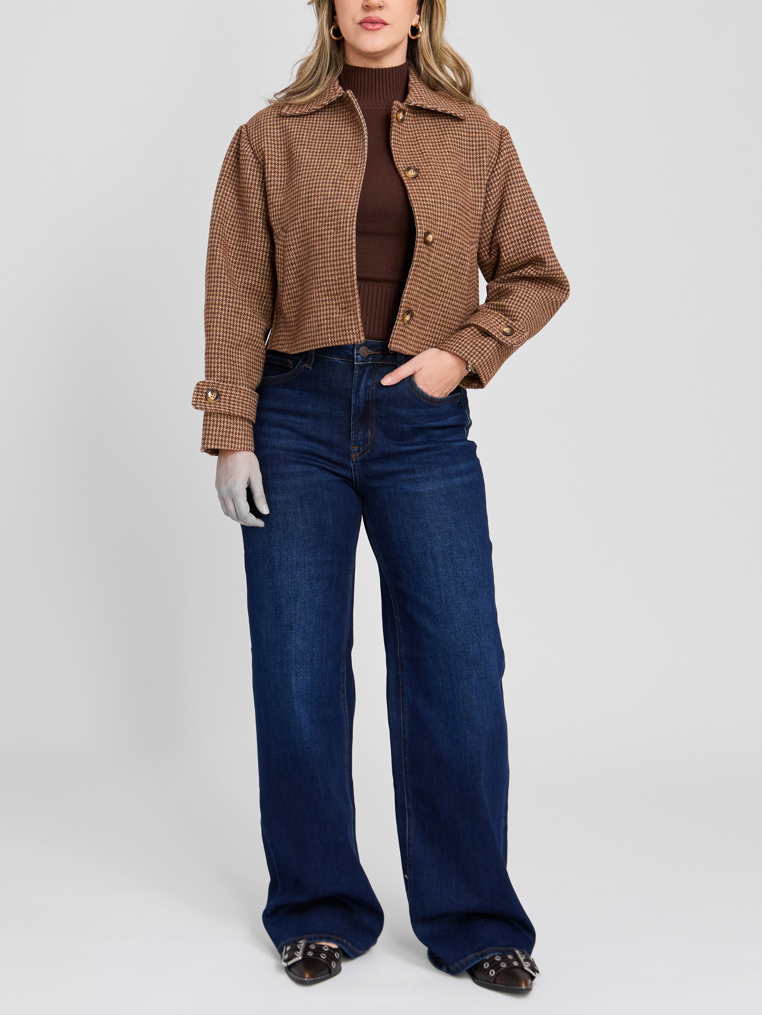 The Houndstooth Cropped Jacket