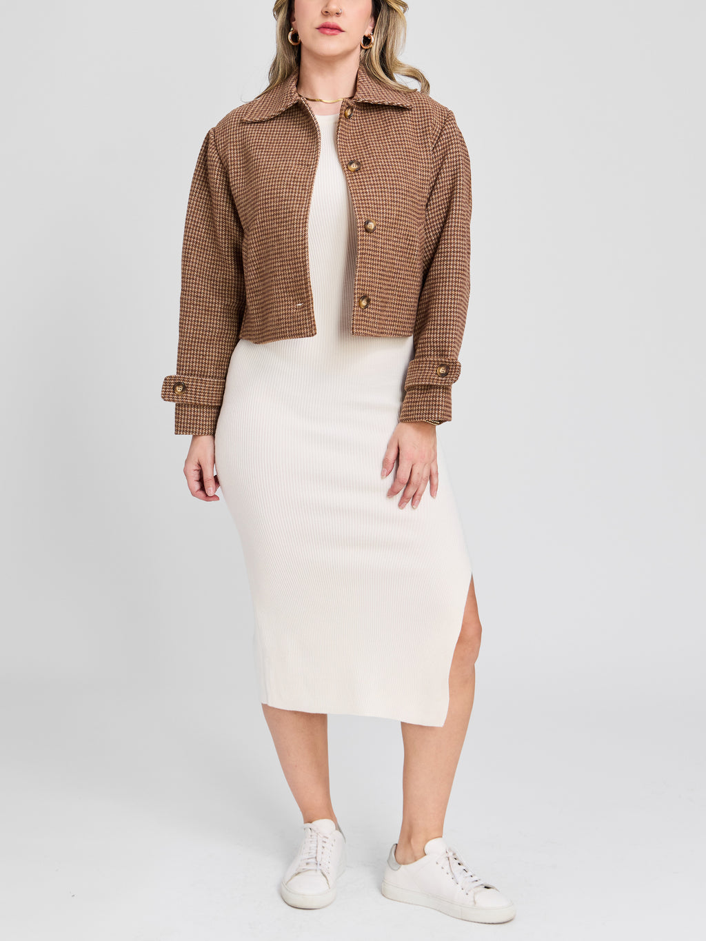The Houndstooth Cropped Jacket