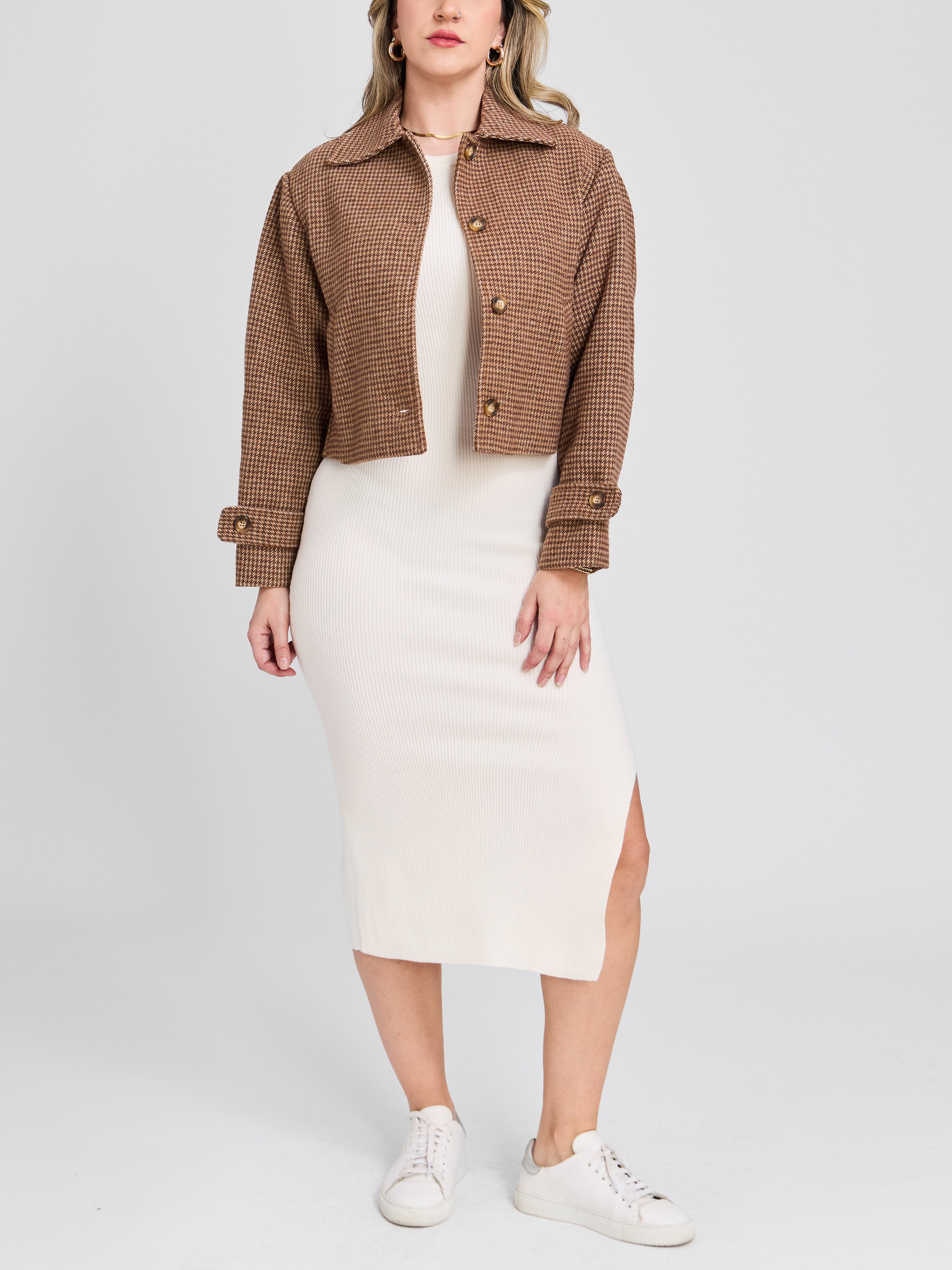 The Houndstooth Cropped Jacket