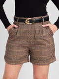 The Herringbone High Waisted Shorts
