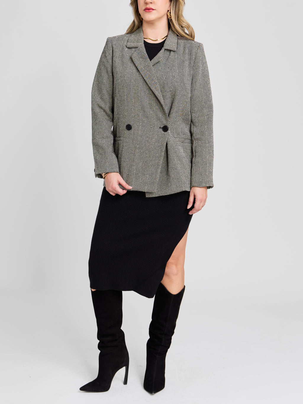The Chevron Notch Collar Blazer