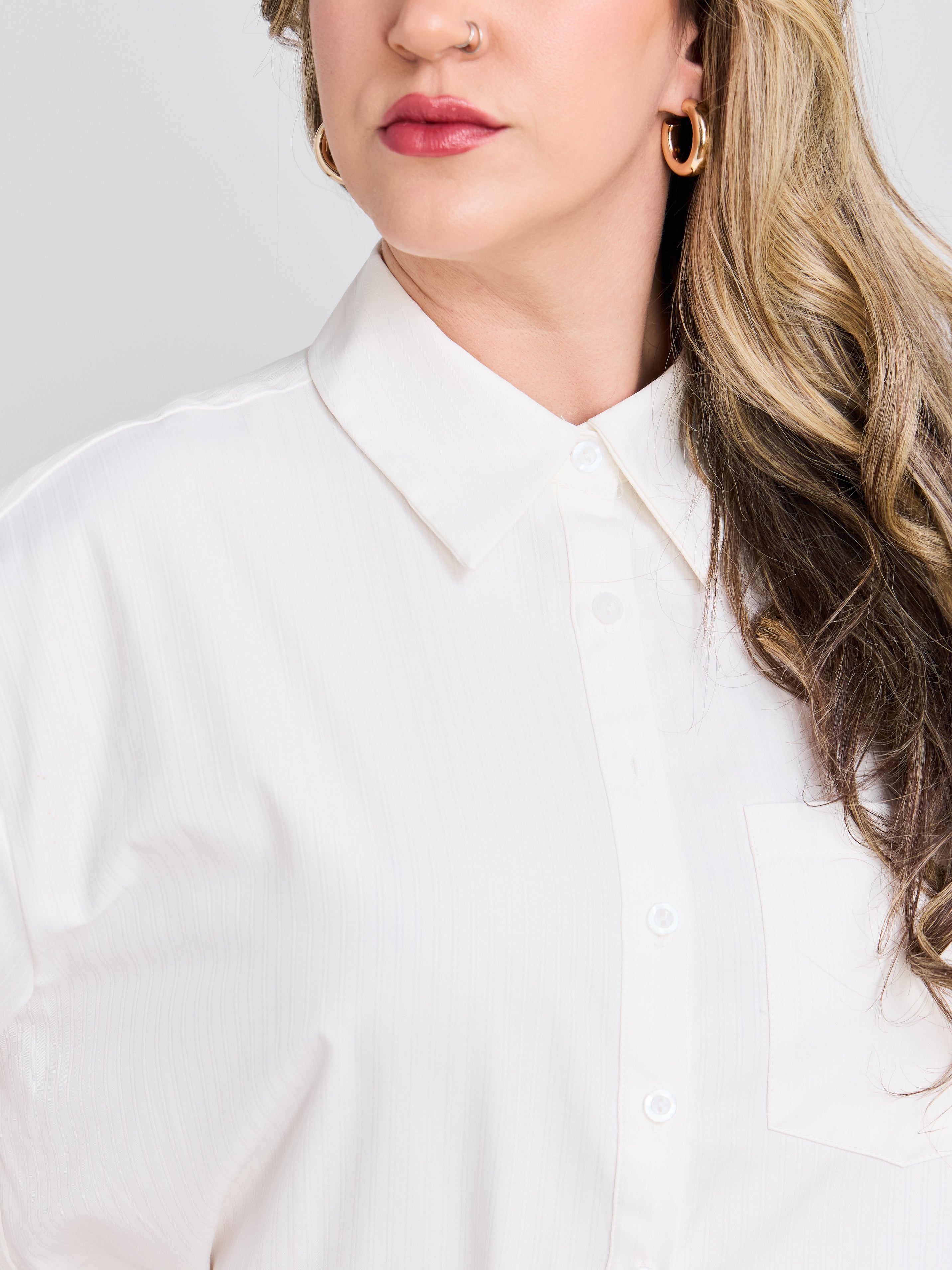 The Tonal Pinstripe Button Front Shirt