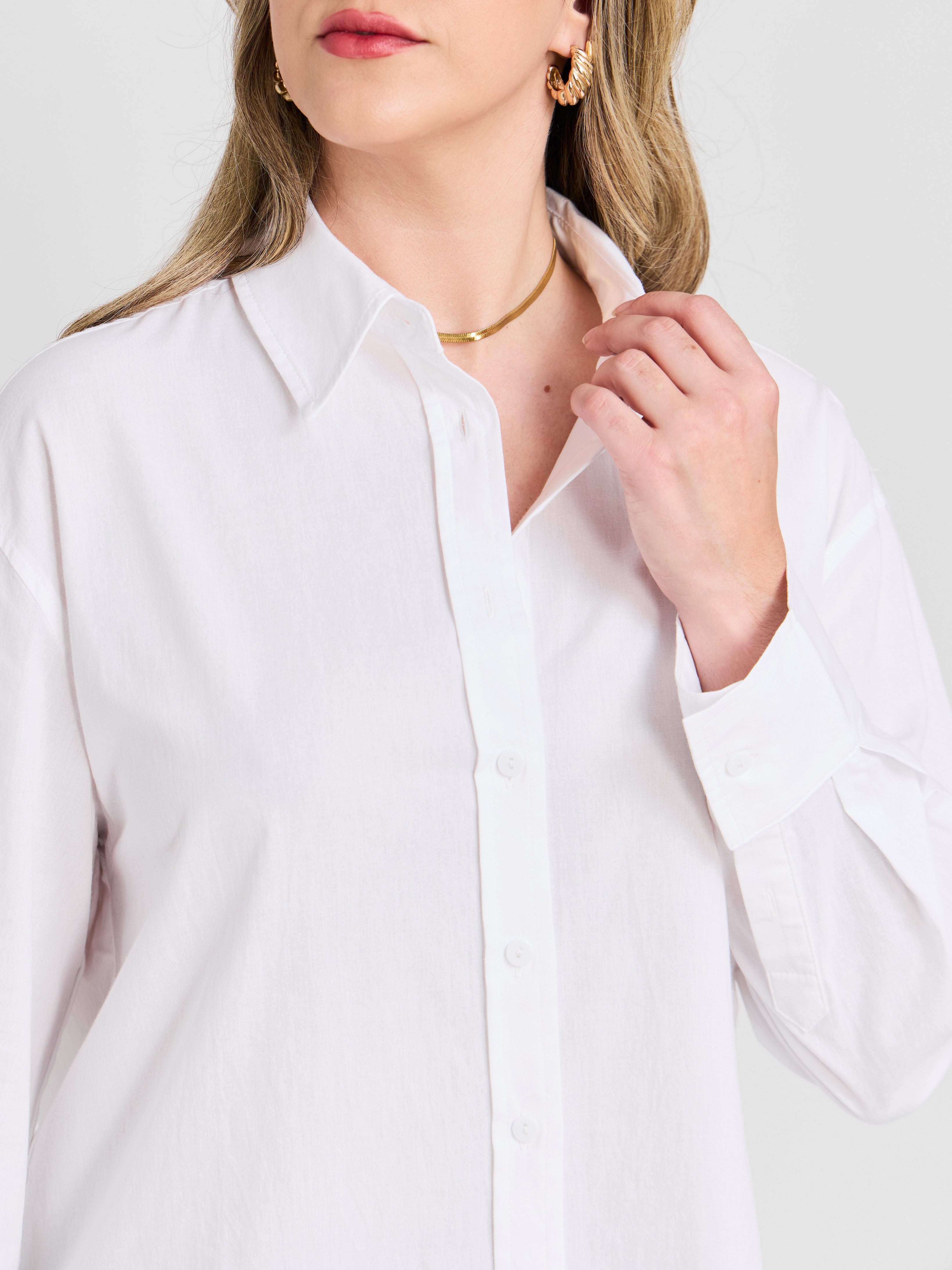 The Poplin Collared Button Front Shirt