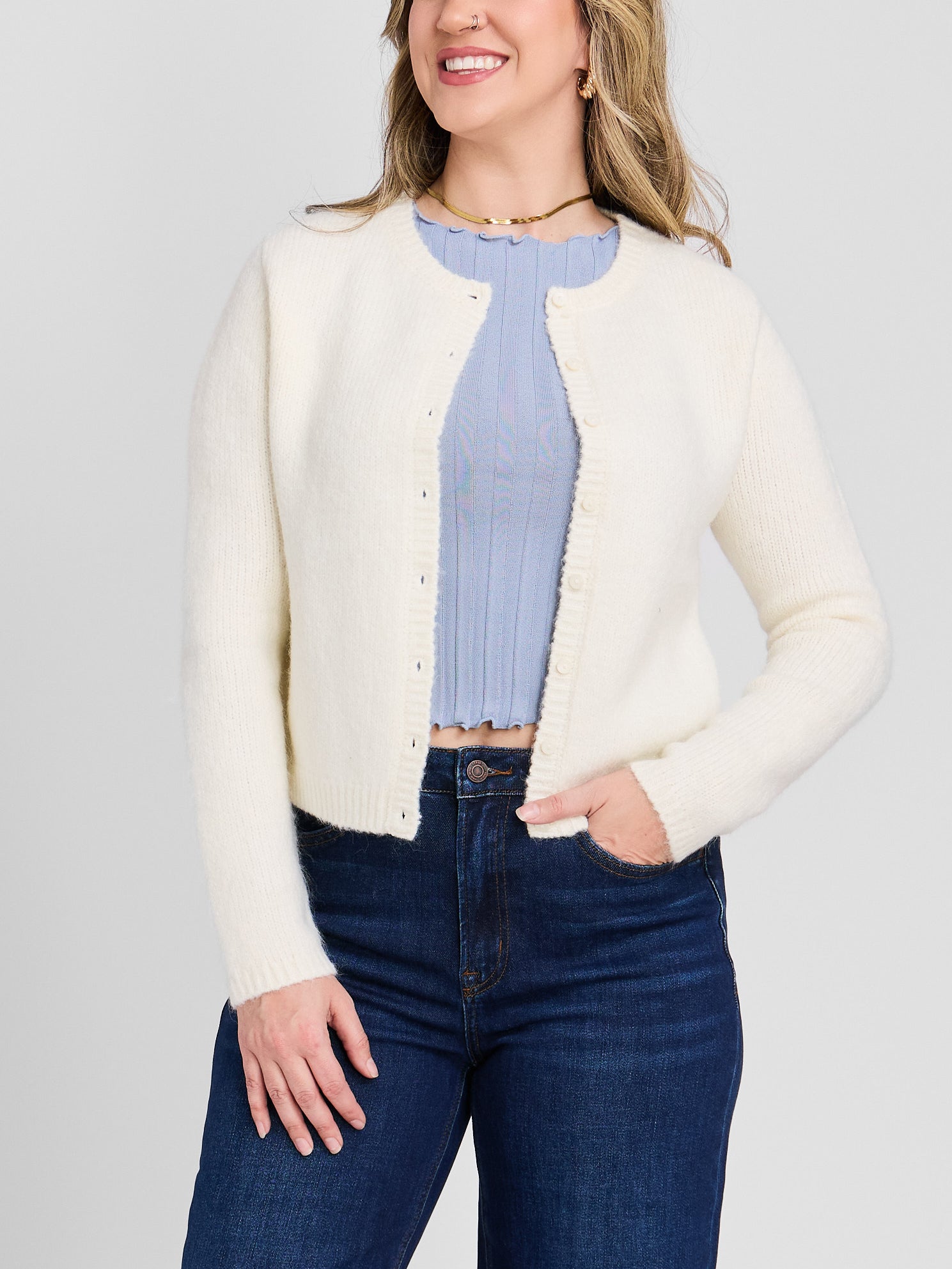 The Soft Button Front Sweater